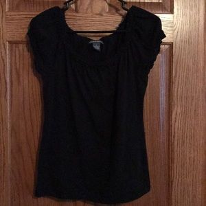 Chelsea & Theodore Short Sleeve Black Top